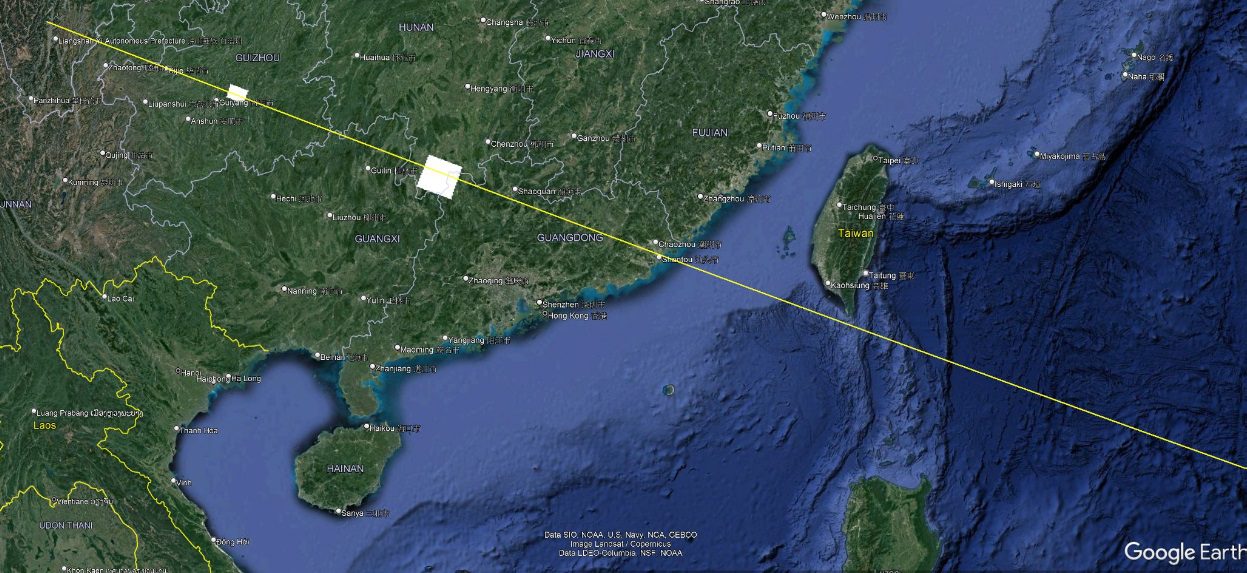 國家級大烏龍?大陸衛星軌跡圖傳「沒經過台灣本島上空」 國家級大烏龍?大陸衛星軌跡圖傳「沒經過台灣本島上空」