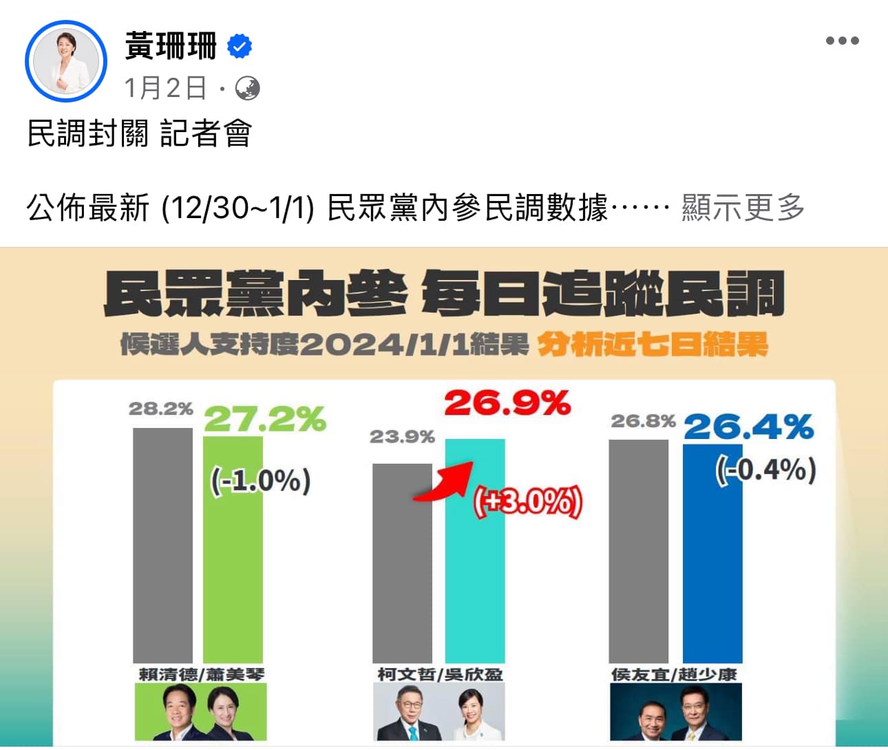 抓戰犯？凌濤點名黃珊珊是無法下架民進黨的罪魁禍首