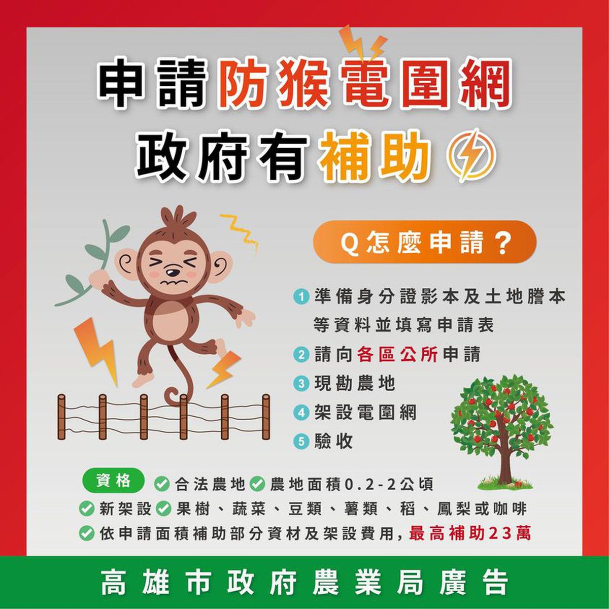 農田防猴大作戰 中央農業部提高防猴設施補助額度 農田防猴大作戰 中央農業部提高防猴設施補助額度