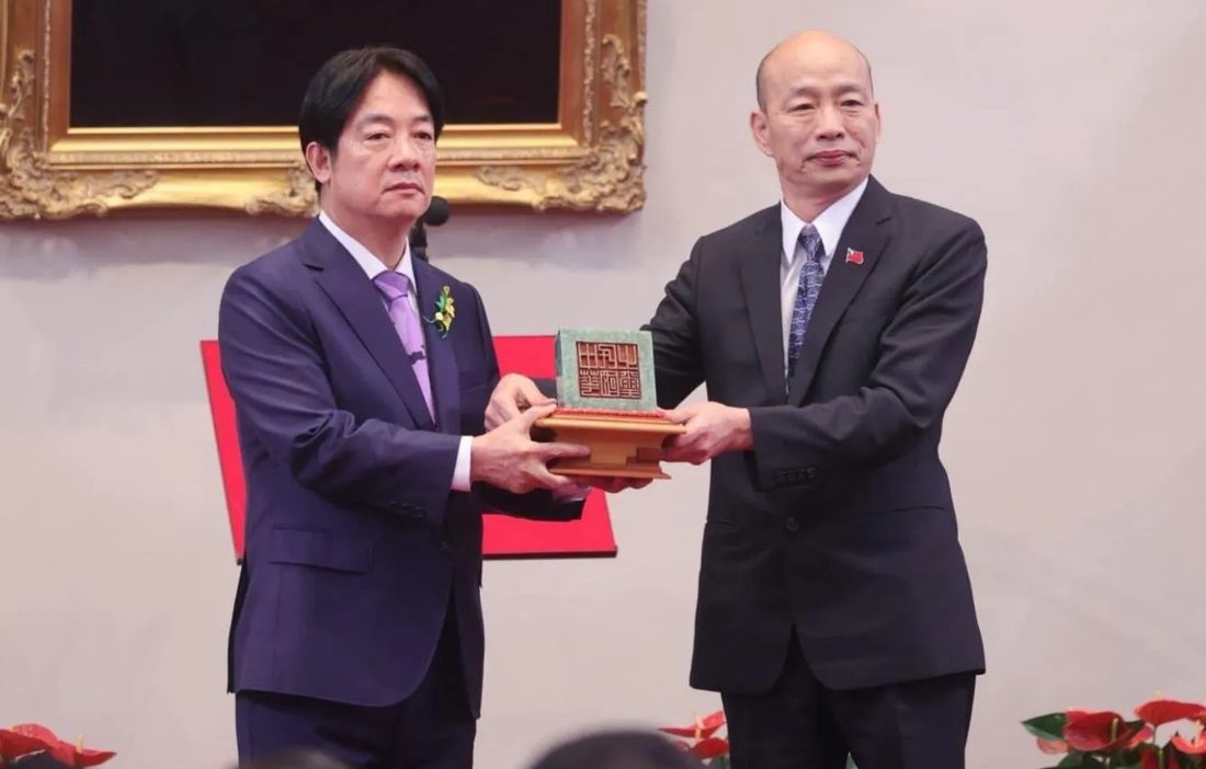 親授賴清德國璽　韓國瑜吐心聲：見證民主、期許新猷