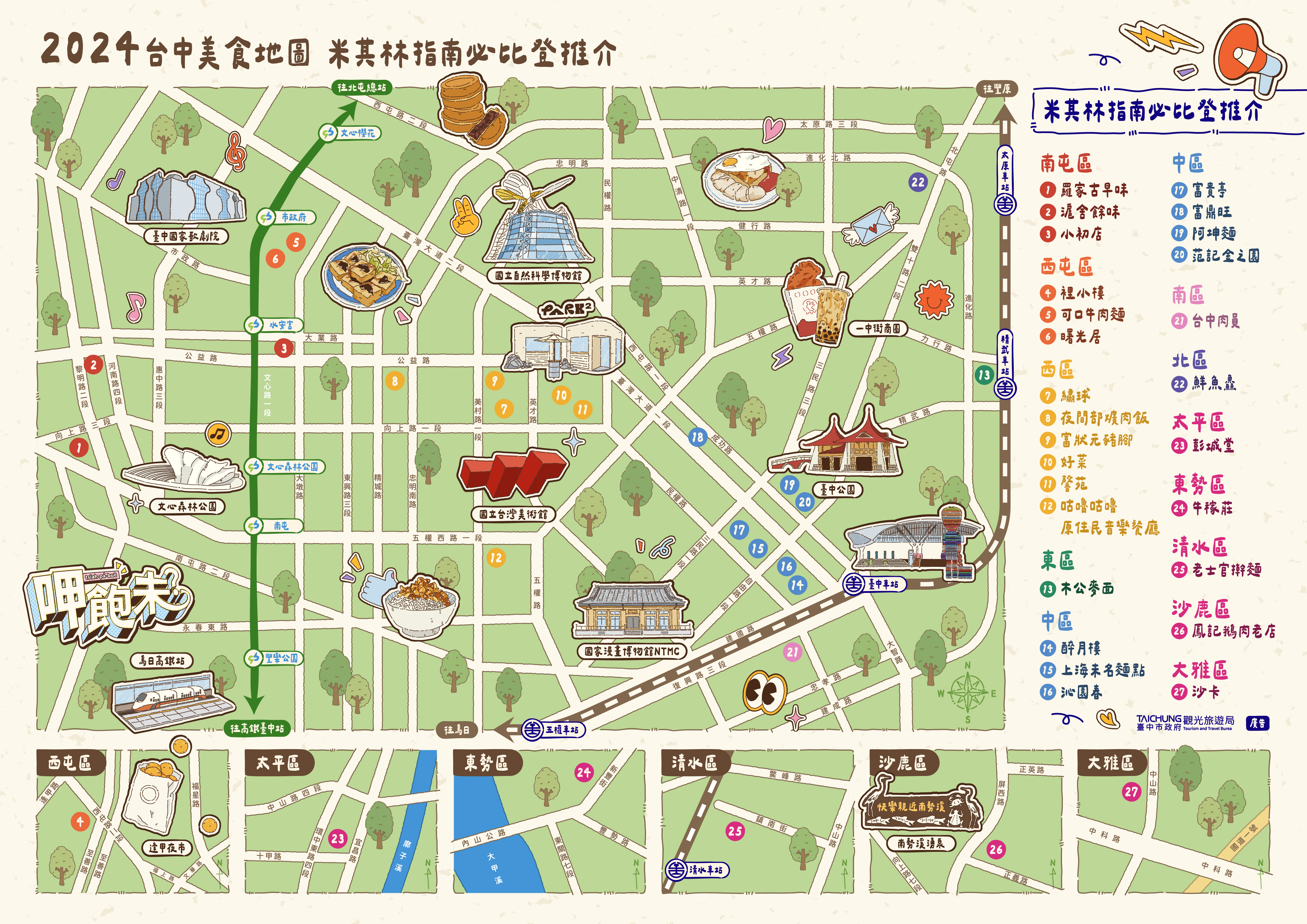 收藏經濟實惠好料理　中市觀旅局推2024台中必比登美食地圖