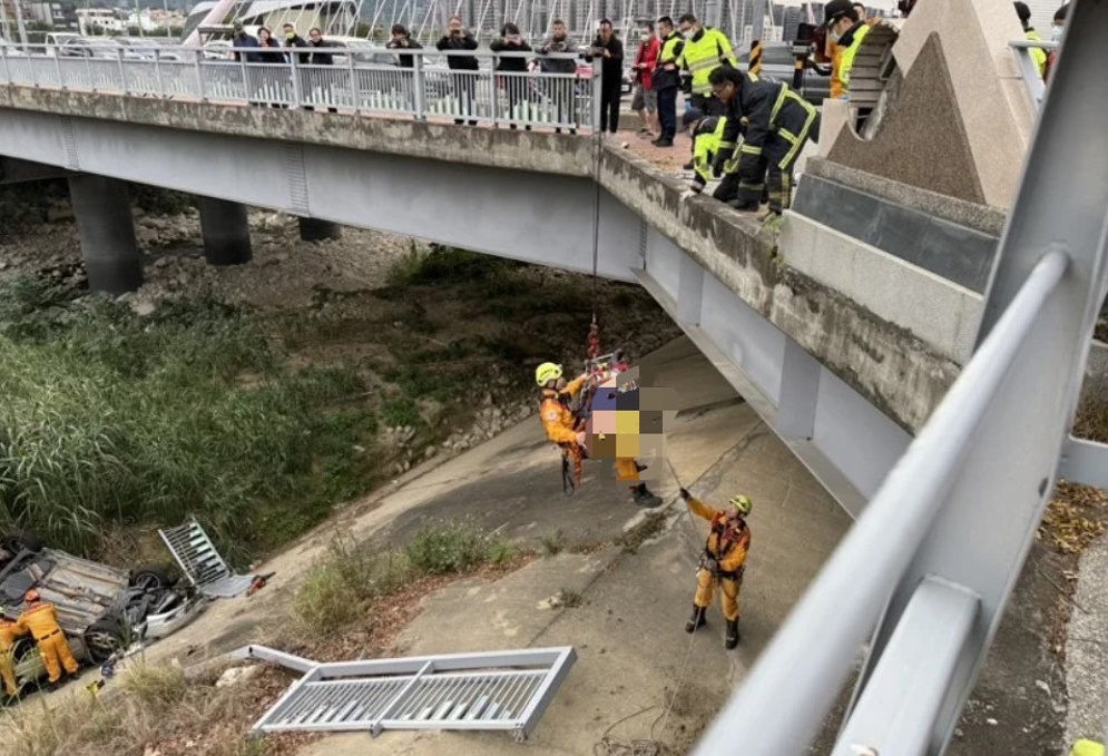 北屯區清晨發生重大車禍 車輛墜橋下造成一死二傷 北屯區清晨發生重大車禍 車輛墜橋下造成一死二傷