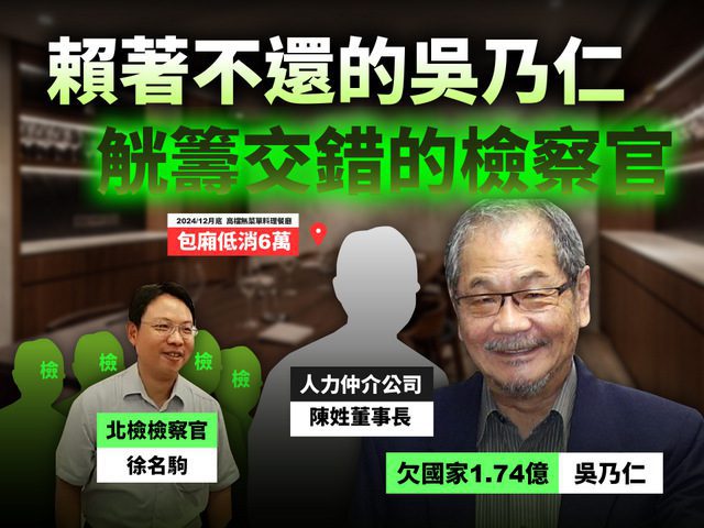 黃國昌爆料 吳乃仁與檢座聚餐高檔餐廳 北檢回應:將啟動行政調查 黃國昌爆料 吳乃仁與檢座聚餐高檔餐廳 北檢回應:將啟動行政調查
