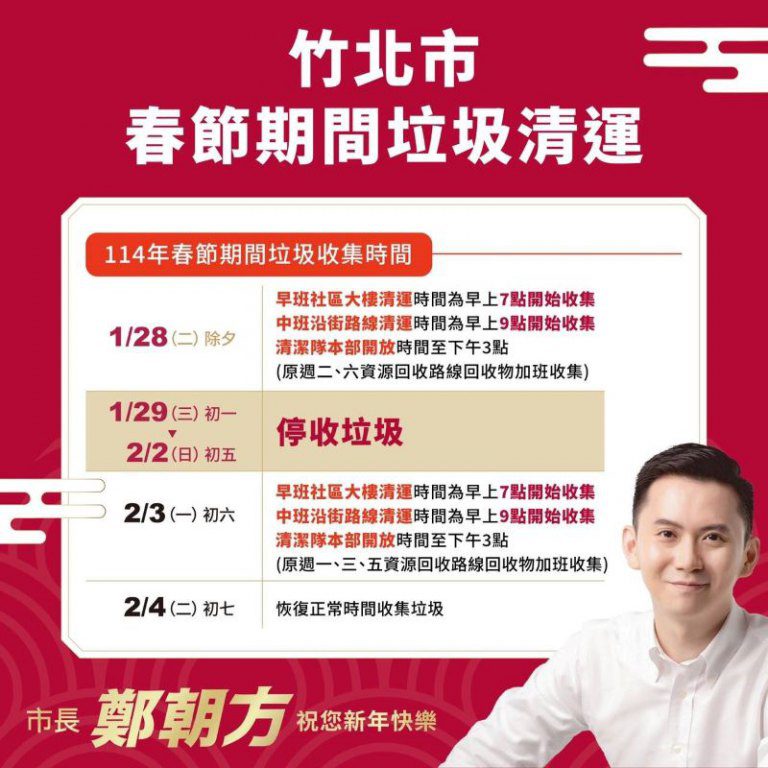 連假期間垃圾清運、停車收費、免巴服務一手掌握　提醒市民共同維護市容