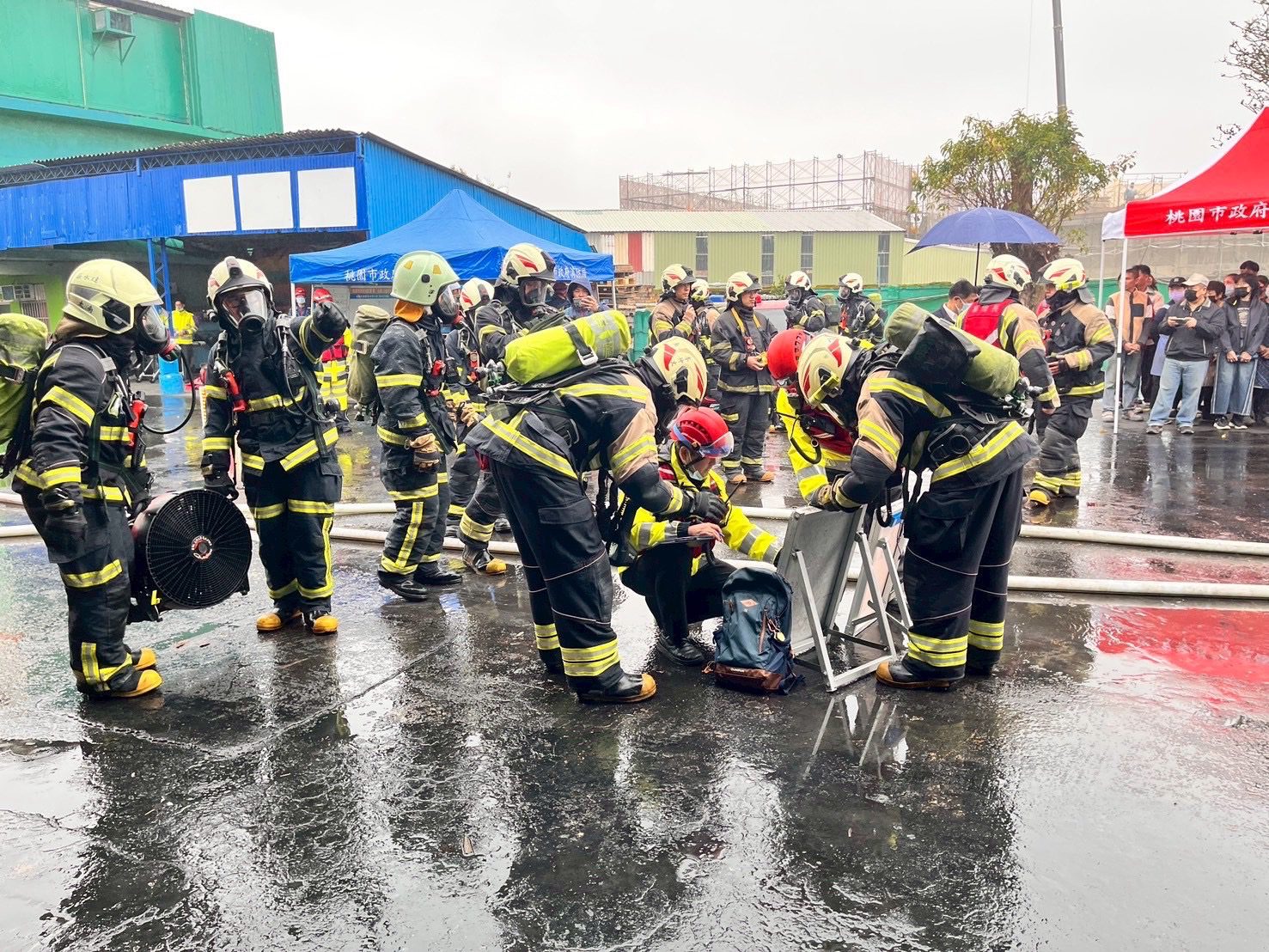 桃消茄苳分隊模擬工廠火警 強化搶救SOP