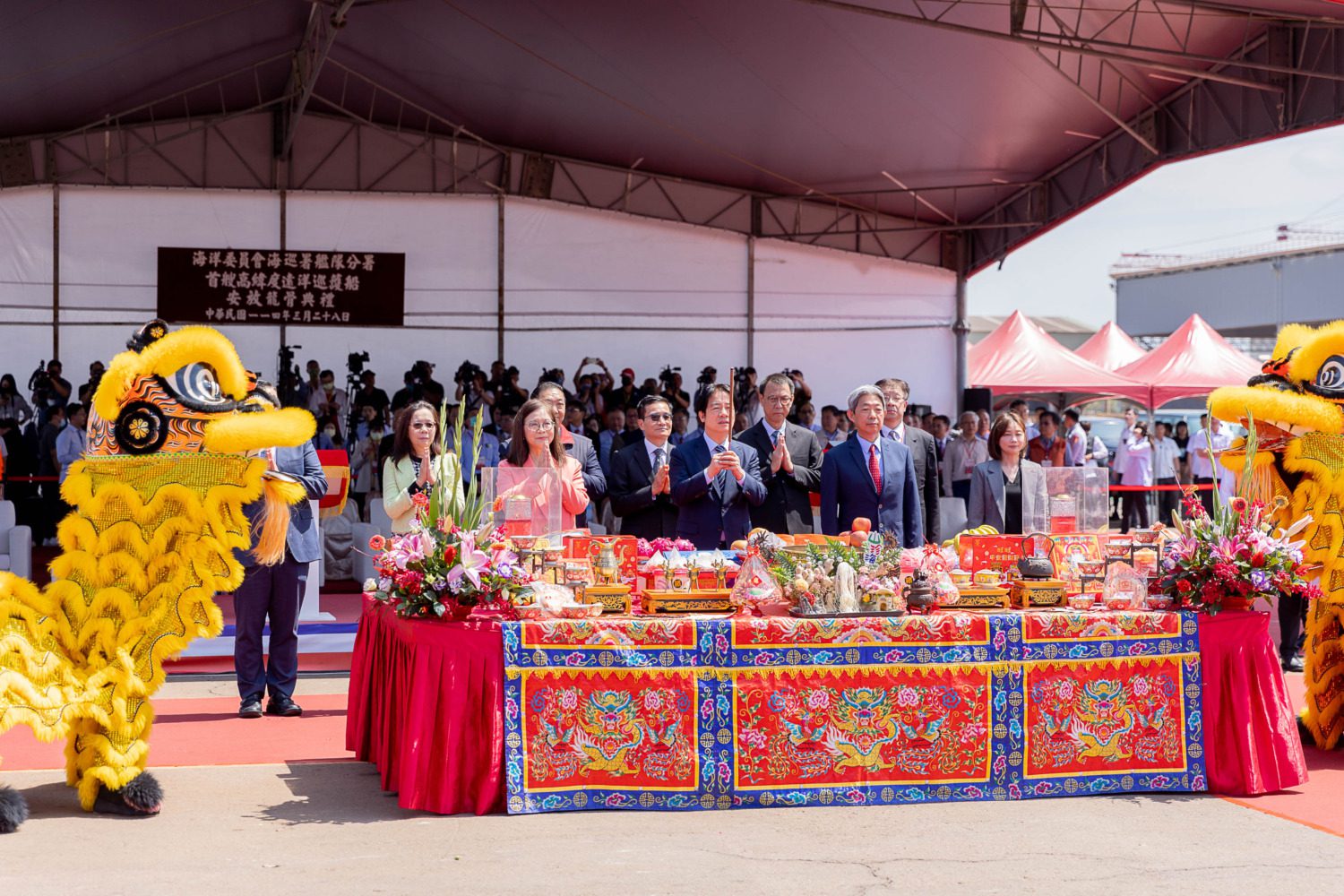 總統賴清德見證台船新猛艦  5000噸高緯巡護艦展現海巡新戰力