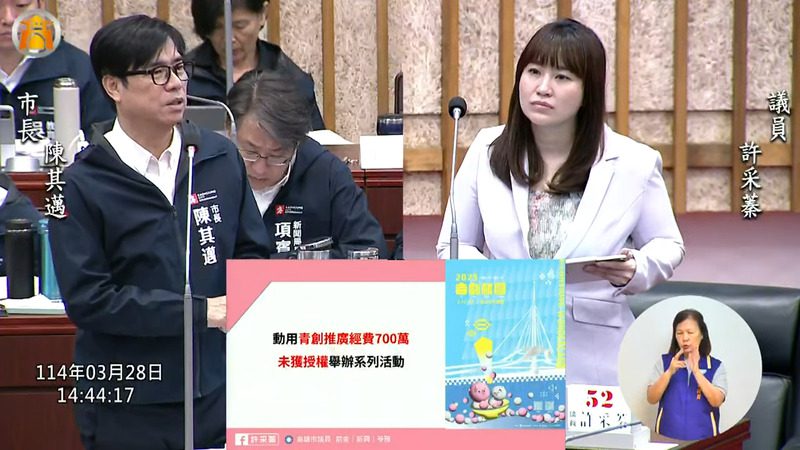 高雄吉伊卡哇活動爭議不斷 許采蓁議員提出質詢 高雄吉伊卡哇活動爭議不斷 許采蓁議員提出質詢