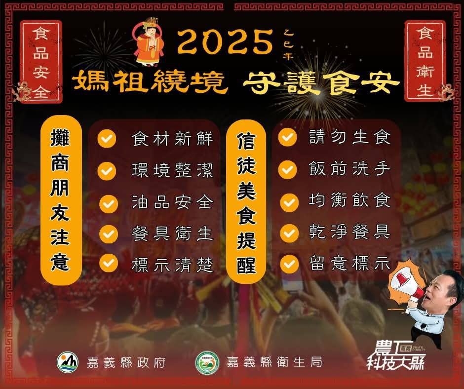 「媽祖繞境」嘉義縣衛生局啟動食品安全稽查保障民眾健康