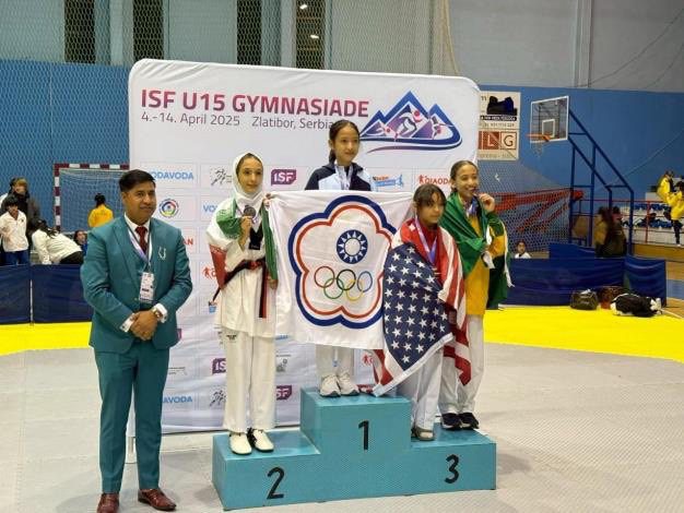 U15世中運跆拳道　竹東國中趙子靚初登國際賽勇奪金牌