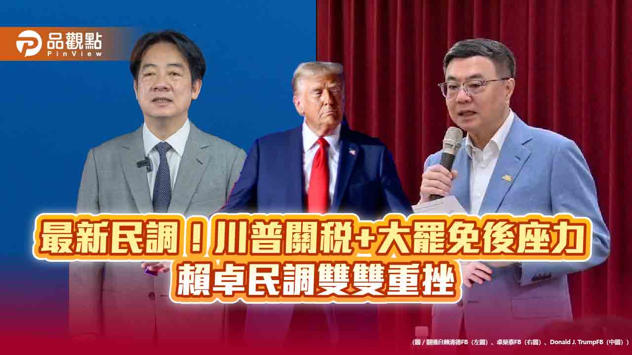 最新民調!川普關稅+大罷免後座力 賴卓民調雙雙重挫 最新民調!川普關稅+大罷免後座力 賴卓民調雙雙重挫