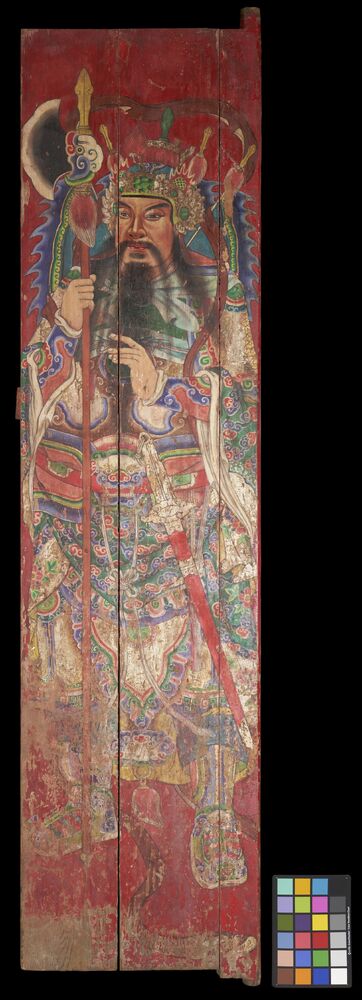 一代大師陳玉峰藝師遺作．嶄新登場 臺南市一般古物「陳德聚堂神荼鬱壘門神彩繪」