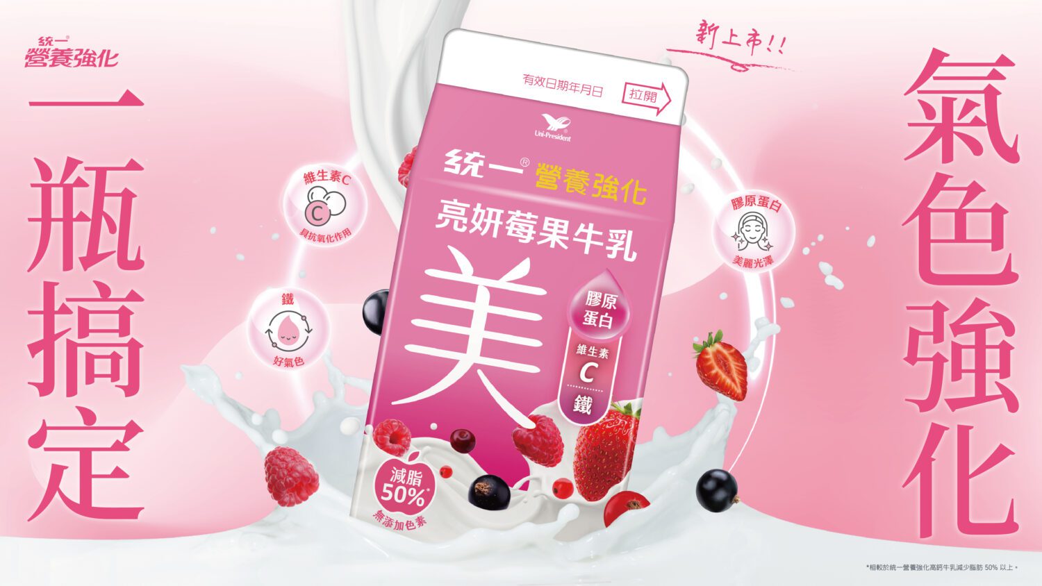 打造美麗新選擇!統一亮妍莓果牛乳登場 打造美麗新選擇!統一亮妍莓果牛乳登場