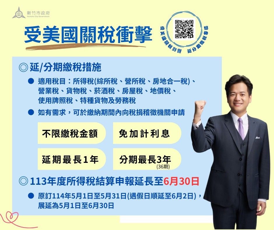 美國「對等關稅」影響 113年度綜所稅申報延至6/30 美國「對等關稅」影響 113年度綜所稅申報延至6/30