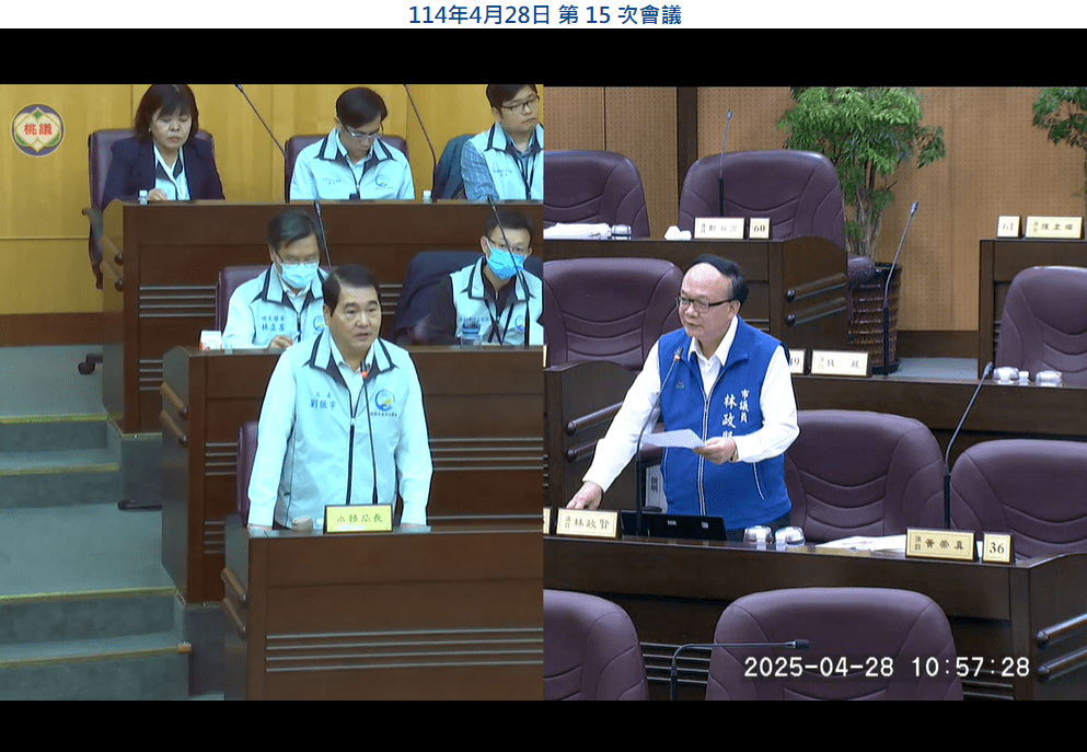 林政賢議員質詢提桃園連日豪雨釀災 籲桃市府徹查排水與下水道建設 林政賢議員質詢提桃園連日豪雨釀災 籲桃市府徹查排水與下水道建設