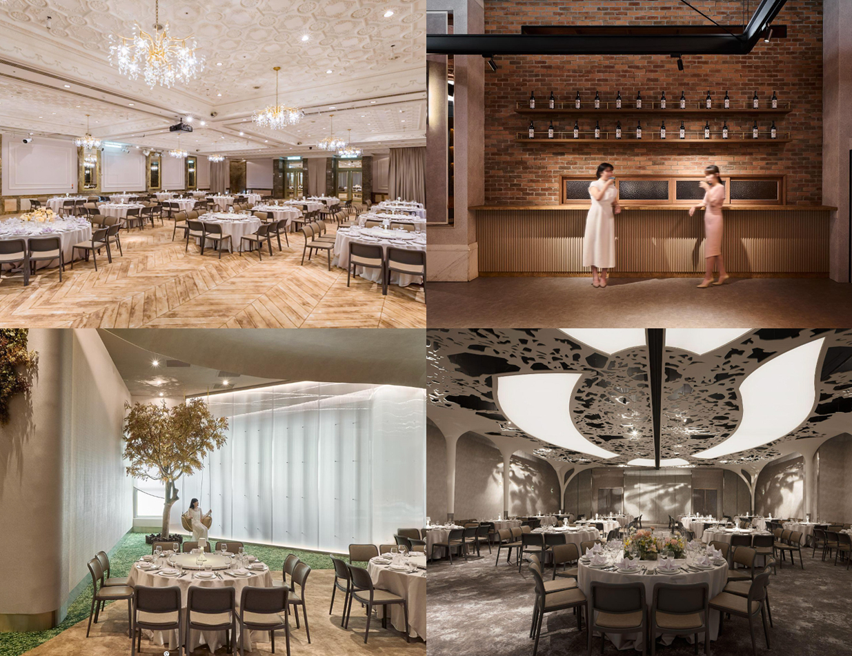 ▲大直典華|法室 Salotto(左上);大直典華|閣樓 Loft(右上);大直典華|大地 Terra(左下);大直典華|光影 Luma(右下)。圖片來源/典華幸福機構