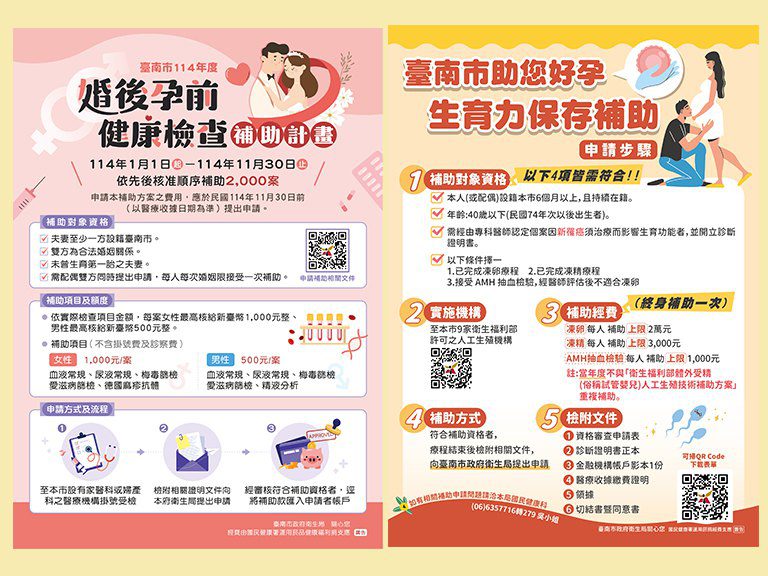 臺南首例醫療性凍精補助成功落實 暖心守護生育權 臺南首例醫療性凍精補助成功落實 暖心守護生育權