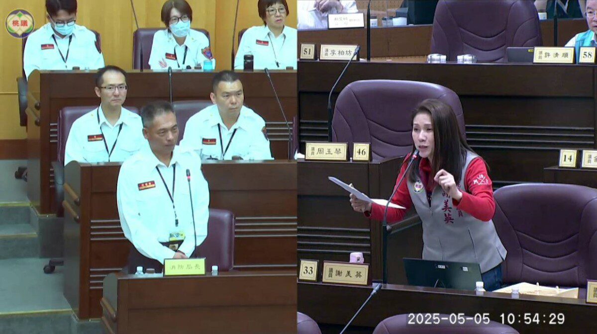 市議員謝美英質詢消防局指出 局本部終於編列預算製作消防月曆但拍攝手法老套 市議員謝美英質詢消防局指出 局本部終於編列預算製作消防月曆但拍攝手法老套