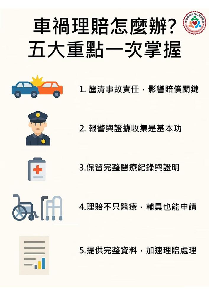 車禍理賠怎麼辦？五大重點一次掌握