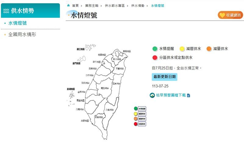 水利署回應媒體報導:水情燈號無關政治顏色,勿恣意揣測 水利署回應媒體報導:水情燈號無關政治顏色,勿恣意揣測