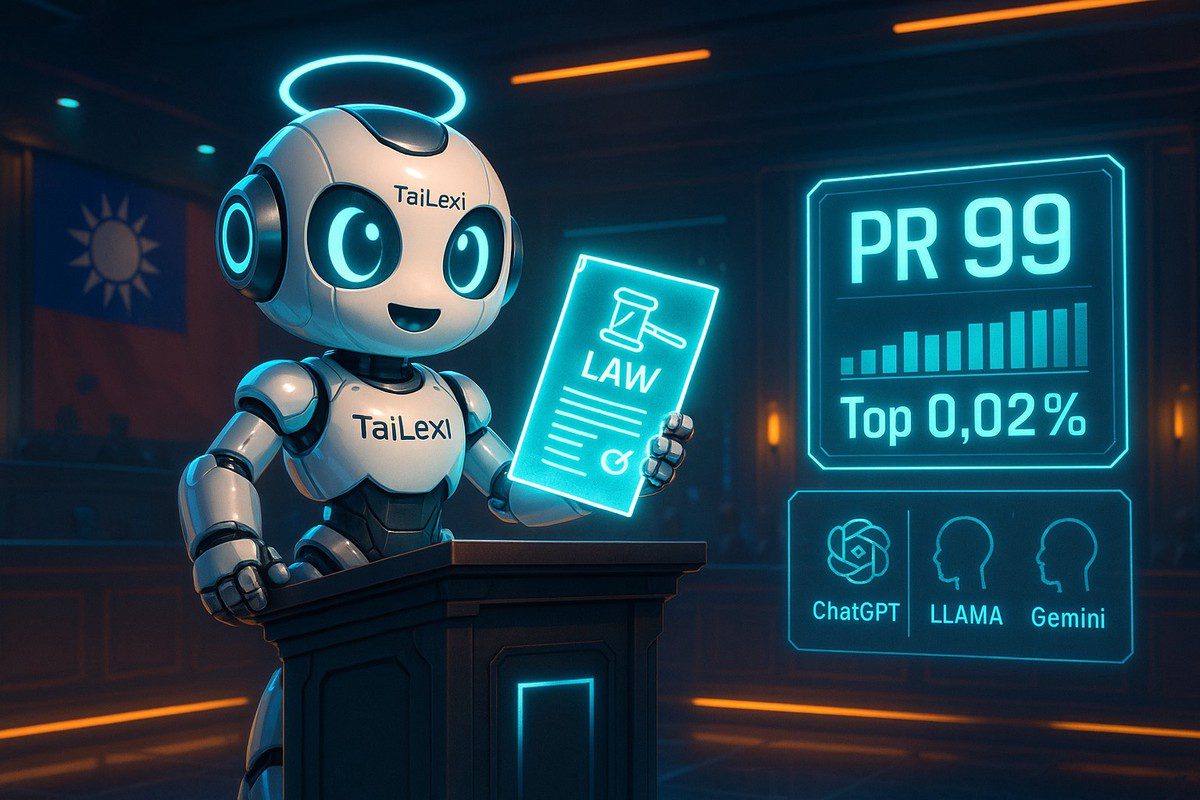 TaiLexi AI 模擬律師高考PR99 超越國際主流AI 展現台灣法律AI 實力 TaiLexi AI 模擬律師高考PR99 超越國際主流AI 展現台灣法律AI 實力