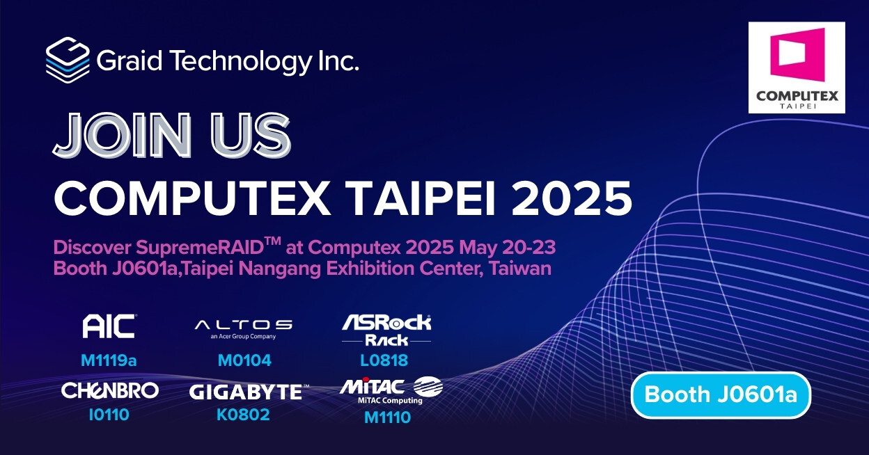 圖睿科技亮相 COMPUTEX 2025展示 SupremeRAID™ 助力資料安全與效能革新 圖睿科技亮相 COMPUTEX 2025展示 SupremeRAID™ 助力資料安全與效能革新
