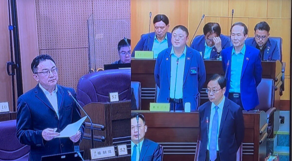 桃園市議會總質詢桃園市議員楊朝偉在質詢時關切台美經貿談判 校園食品安全的影響