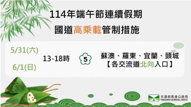 新竹縣警局公告端午連假國道及各風景區周邊道路交通管制暨疏導措施 新竹縣警局公告端午連假國道及各風景區周邊道路交通管制暨疏導措施