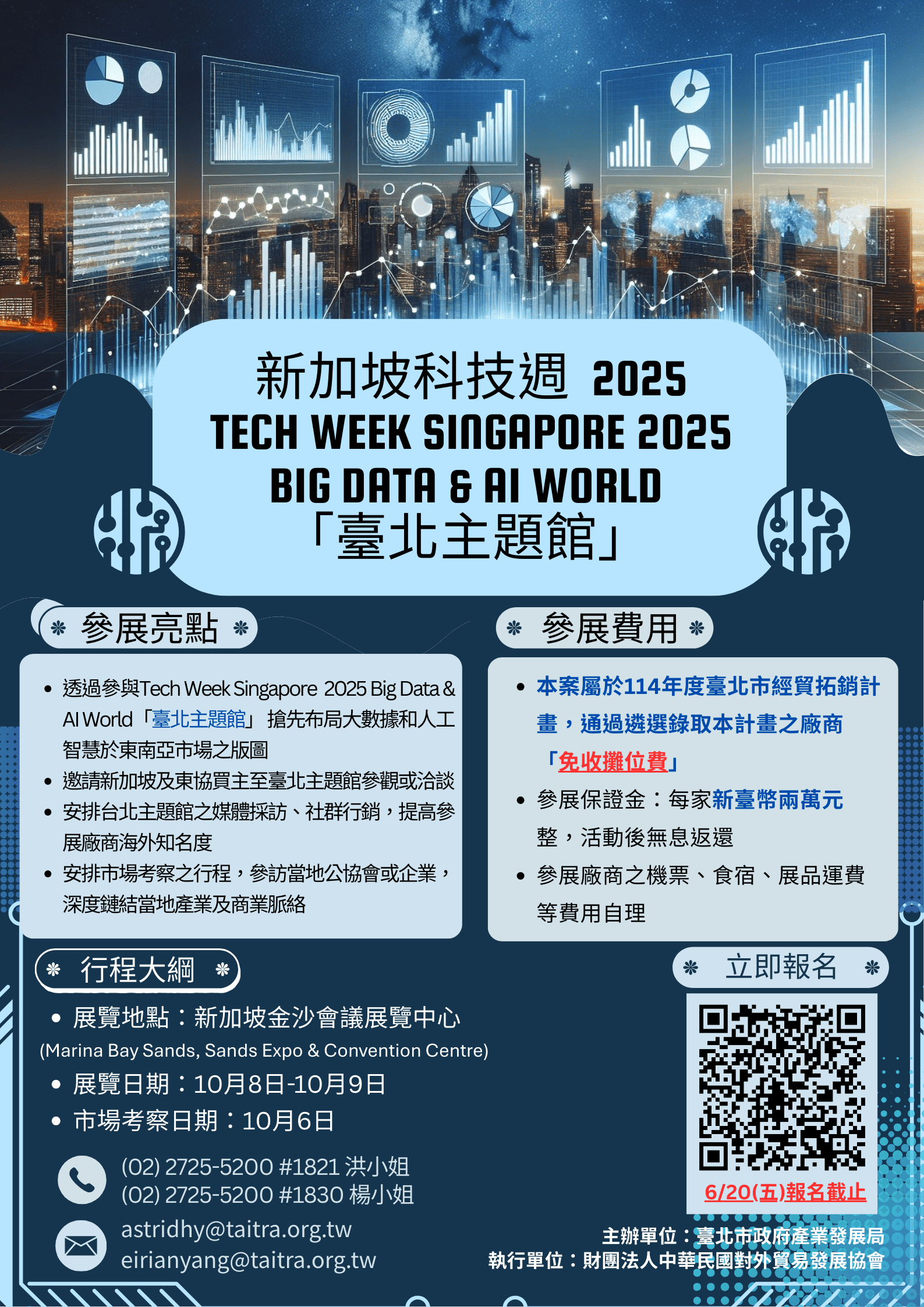 AI與大數據齊發 臺北主題館10月亮相新加坡科技週 AI與大數據齊發 臺北主題館10月亮相新加坡科技週