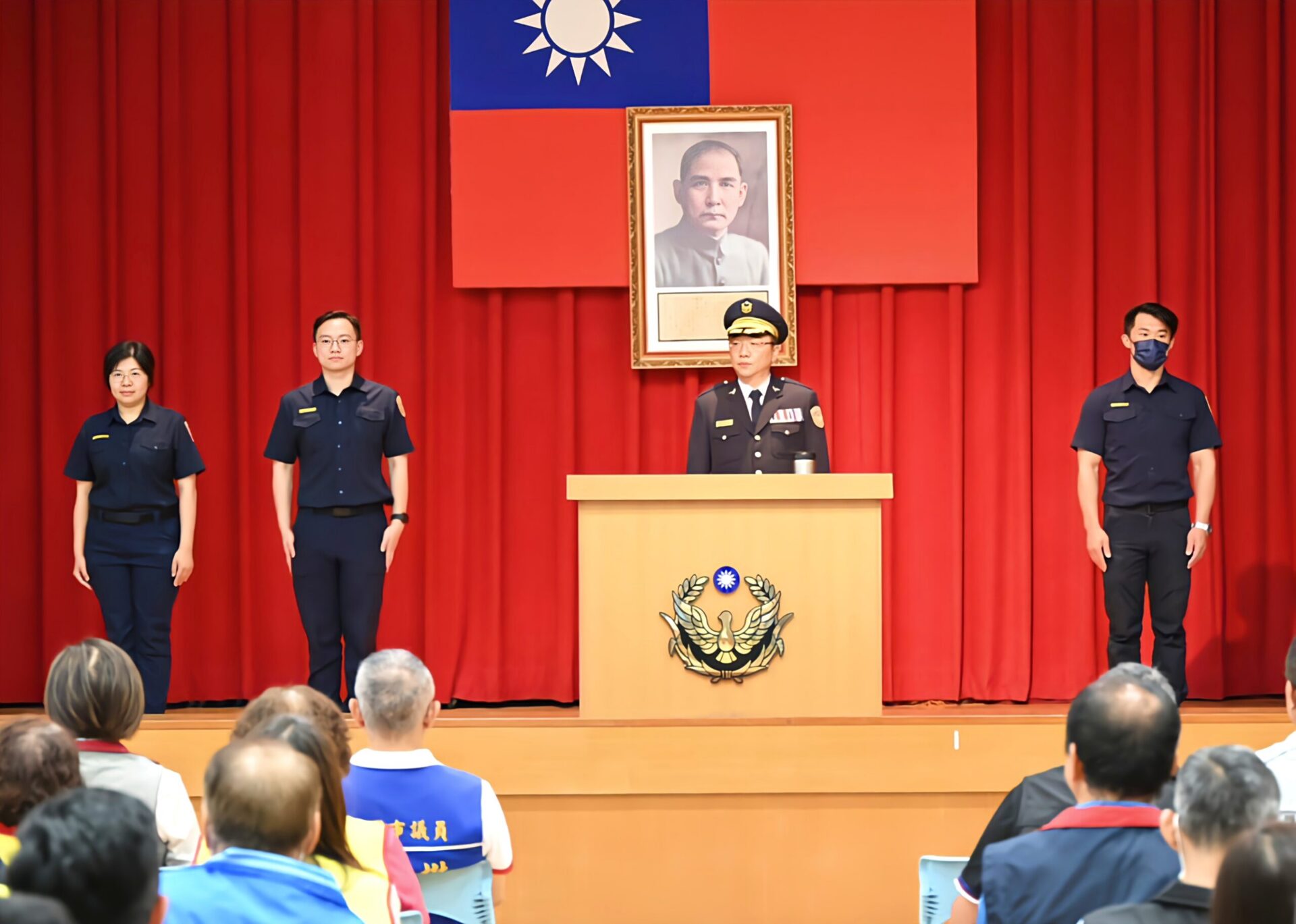 龍潭分局中興、石門、高平三所長布達 持續維護轄區治安 龍潭分局中興、石門、高平三所長布達 持續維護轄區治安