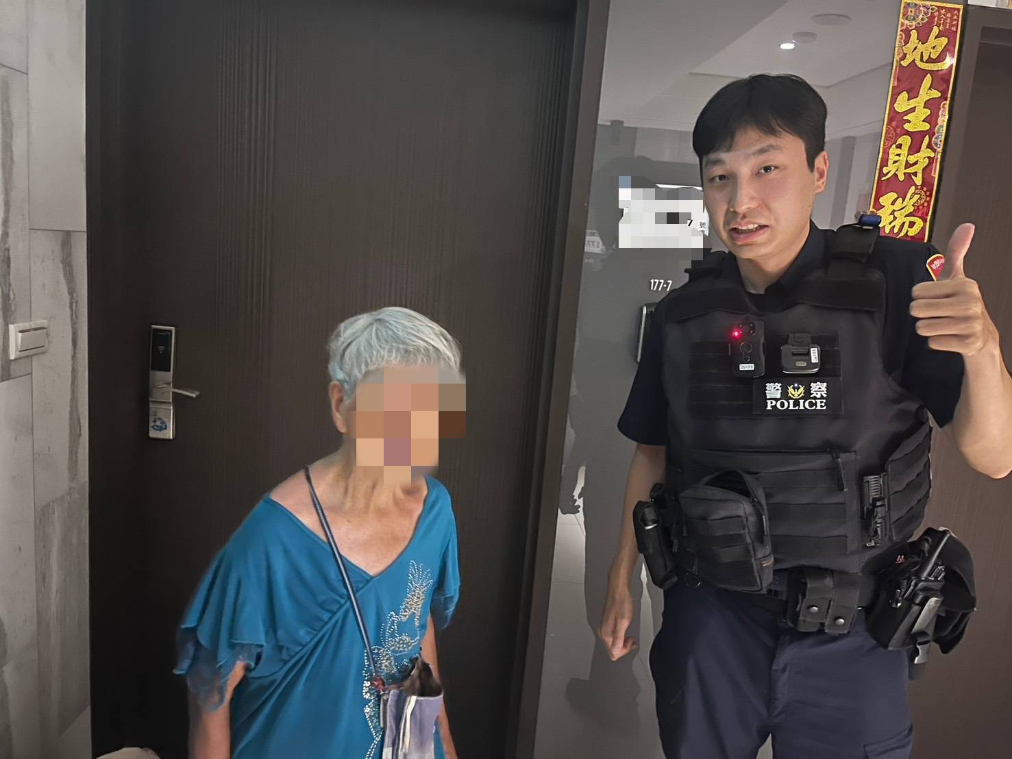 8旬婦深夜激動喊「找不到回家的路」 大園暖警耐心安撫 8旬婦深夜激動喊「找不到回家的路」 大園暖警耐心安撫