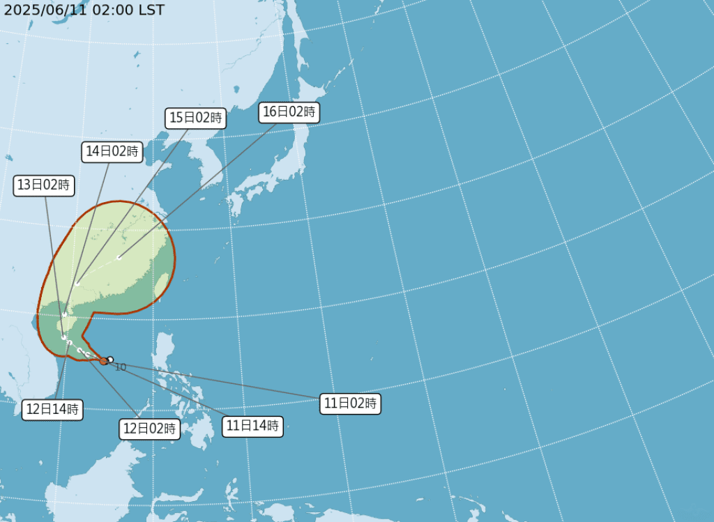 2025年首颱「蝴蝶」生成!路徑偏北、全台6/12起降雨機率暴增 2025年首颱「蝴蝶」生成!路徑偏北、全台6/12起降雨機率暴增