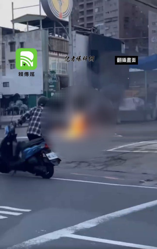 驚悚畫面曝光！台中加油站前機車騎士自焚　全身70%燒燙傷命危送醫
