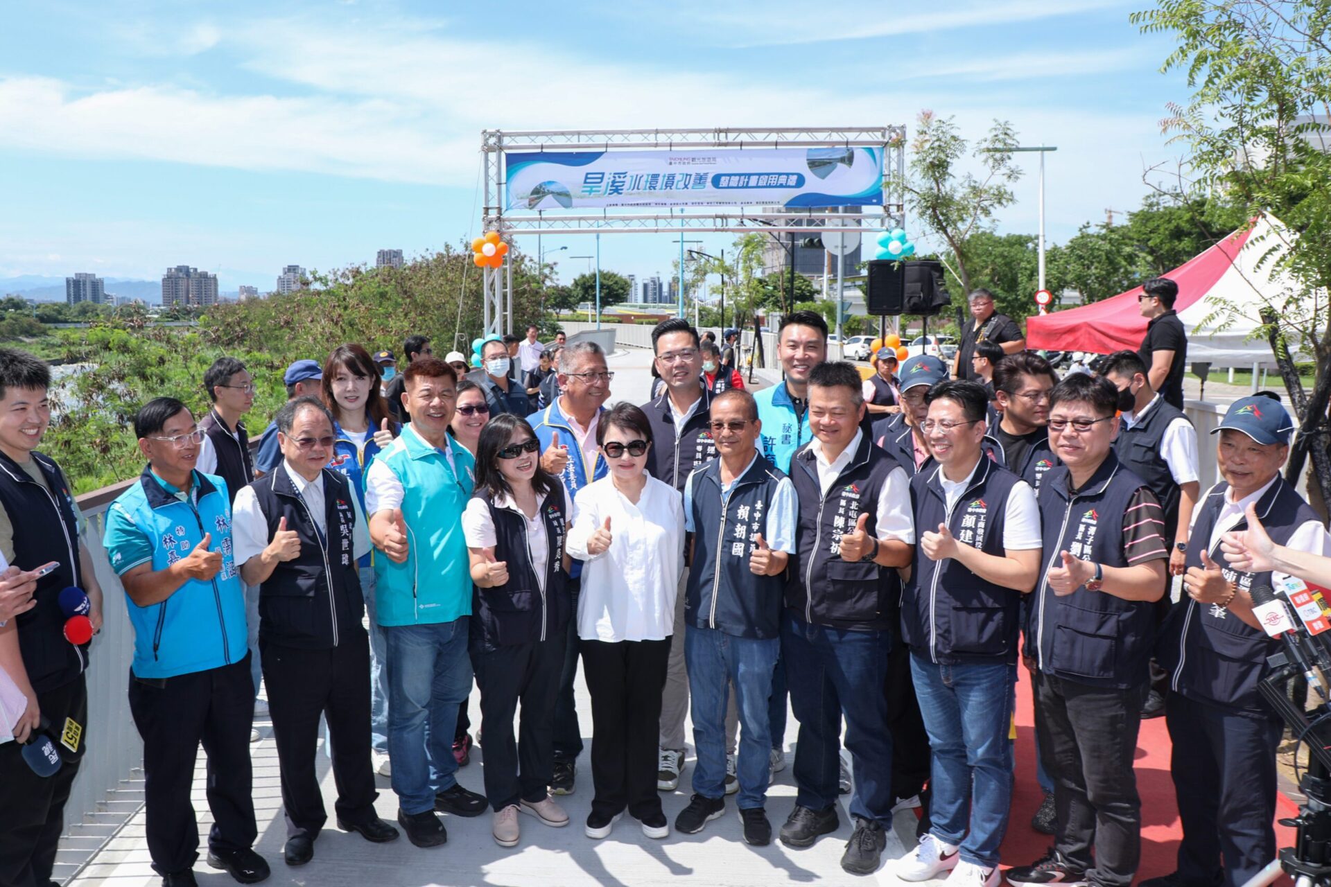 邁向「百條自行車道」里程碑！　旱溪水環境改善計畫啟用 盧市長讚：打造人車分道安全新環境