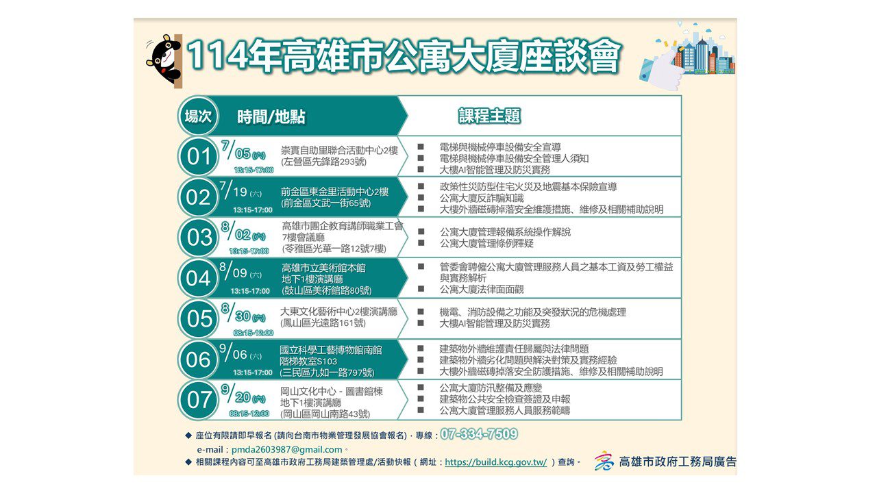 大樓AI智能管理、防災整備應變 公寓大廈座談會首場7/5開講 大樓AI智能管理、防災整備應變 公寓大廈座談會首場7/5開講