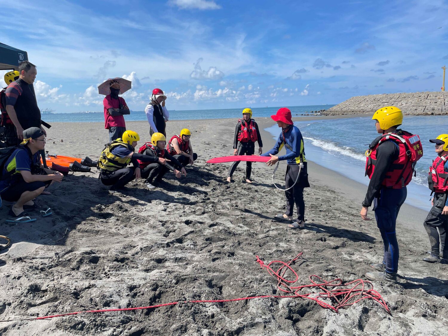高市消防局第一大隊水域救生演練  守護市民水域活動安全