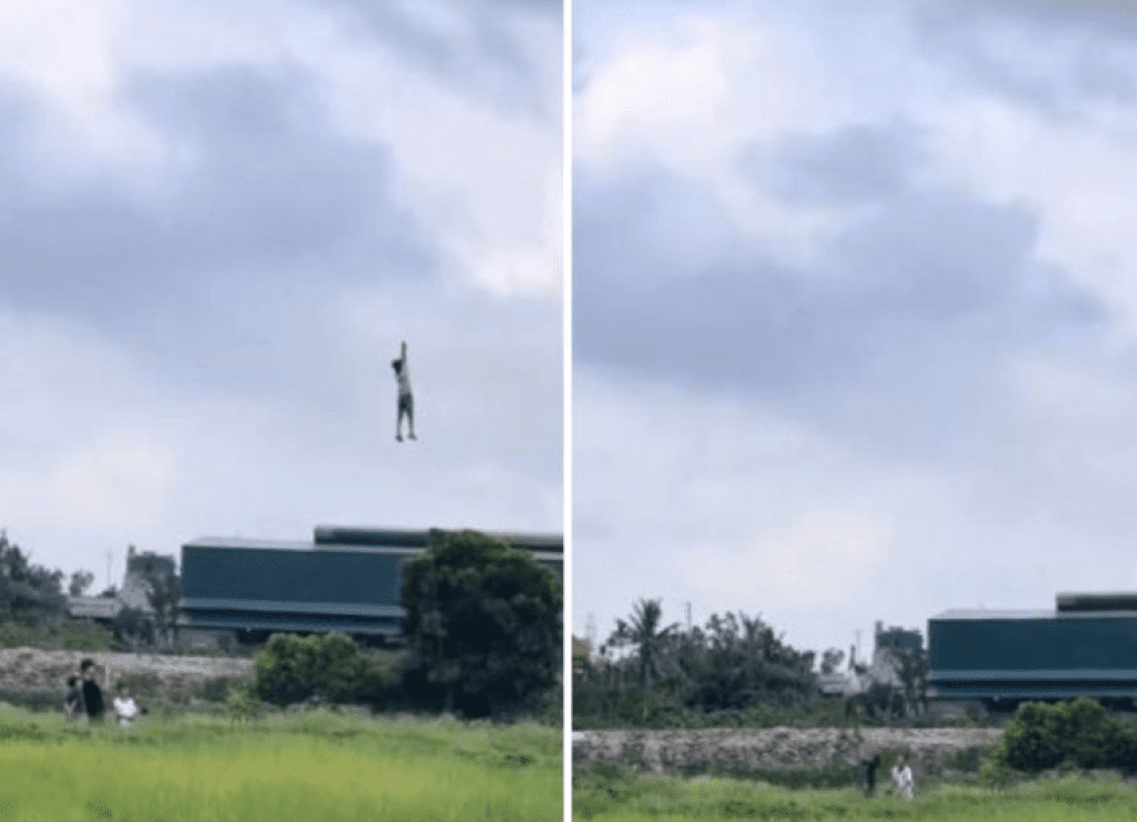 影／男童被風箏帶上高空！離地6公尺漂浮緊抓不放　所幸隨後下沉安全落地