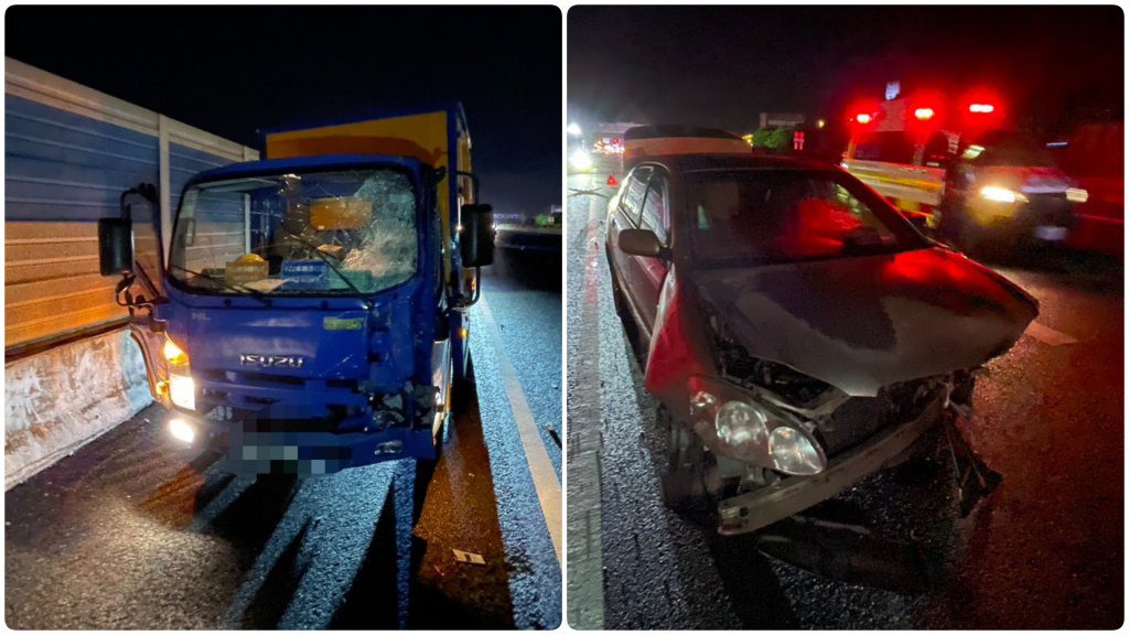 行人逆向步行國1台中段 不幸遭撞被輾 行人逆向步行國1台中段 不幸遭撞被輾