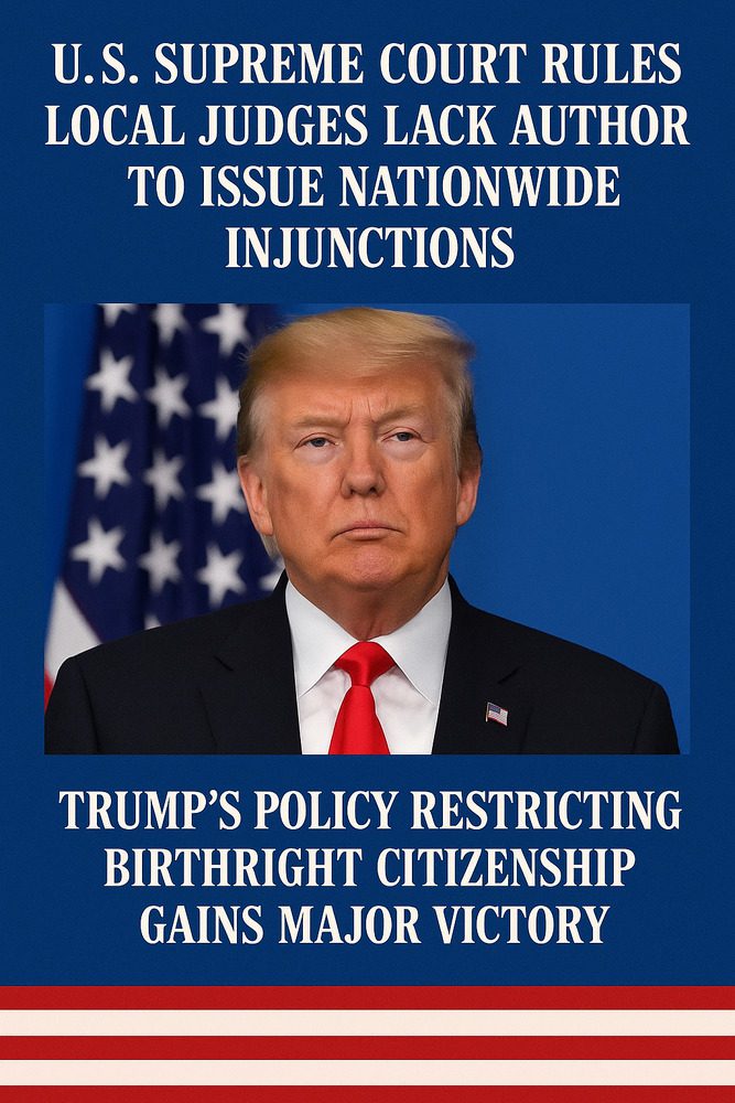 美最高法院裁定地方法官無權頒布全國性禁令 川普限制出生公民權政策獲重大勝利 美最高法院裁定地方法官無權頒布全國性禁令 川普限制出生公民權政策獲重大勝利
