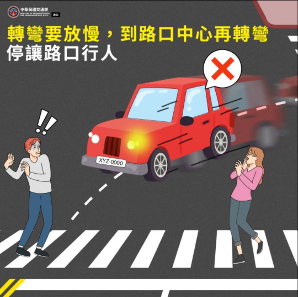 未停讓行人最高罰3.6萬 桃警籲依法駕車保障通行安全 未停讓行人最高罰3.6萬 桃警籲依法駕車保障通行安全