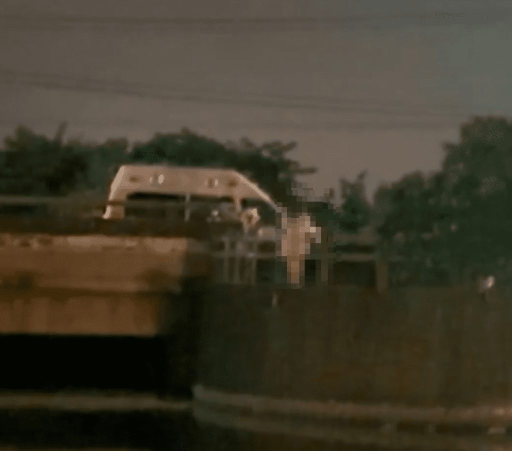 驚險一瞬間！台中女子站在橋邊情緒激動　警消救起送醫