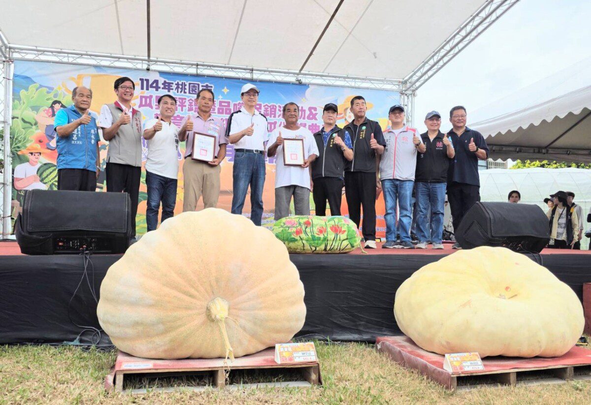 114年桃園超大西瓜90台斤 超大南瓜542.8 台斤 市長張善政見證頒獎