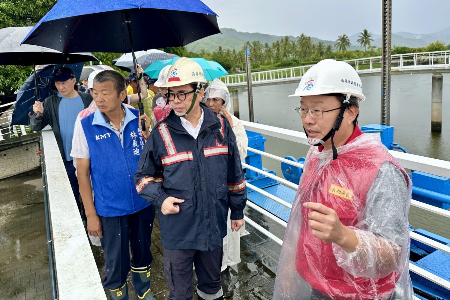 丹娜絲颱風近逼  陳其邁市長親赴美濃湖視察蓄水調洪能力