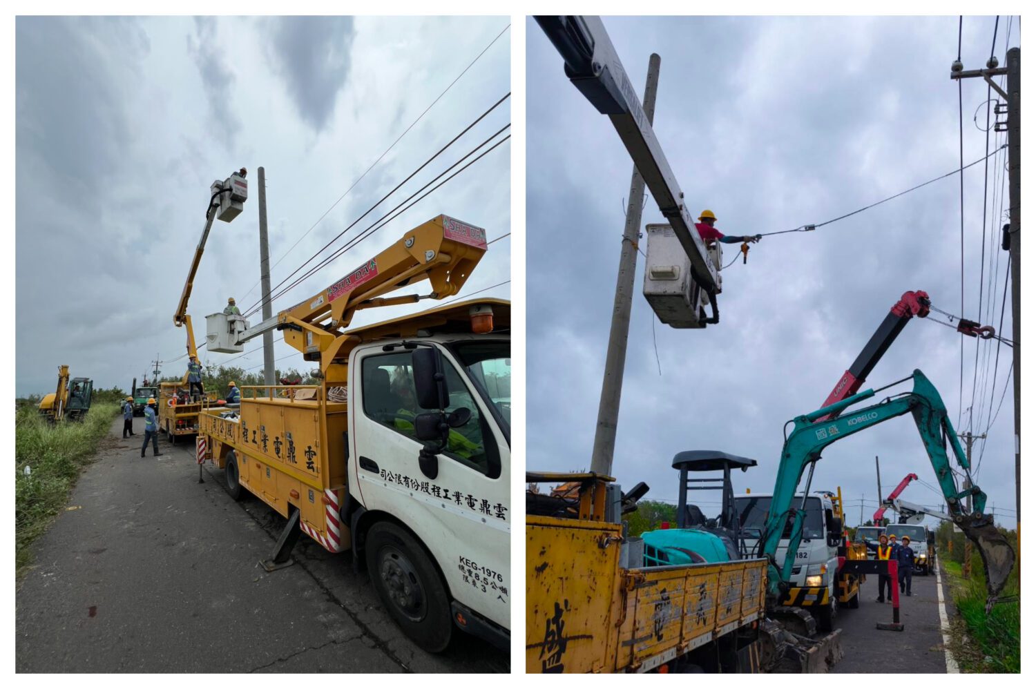 中颱「丹娜絲」重創台南！台電跨台15區處千人大軍馳援搶修