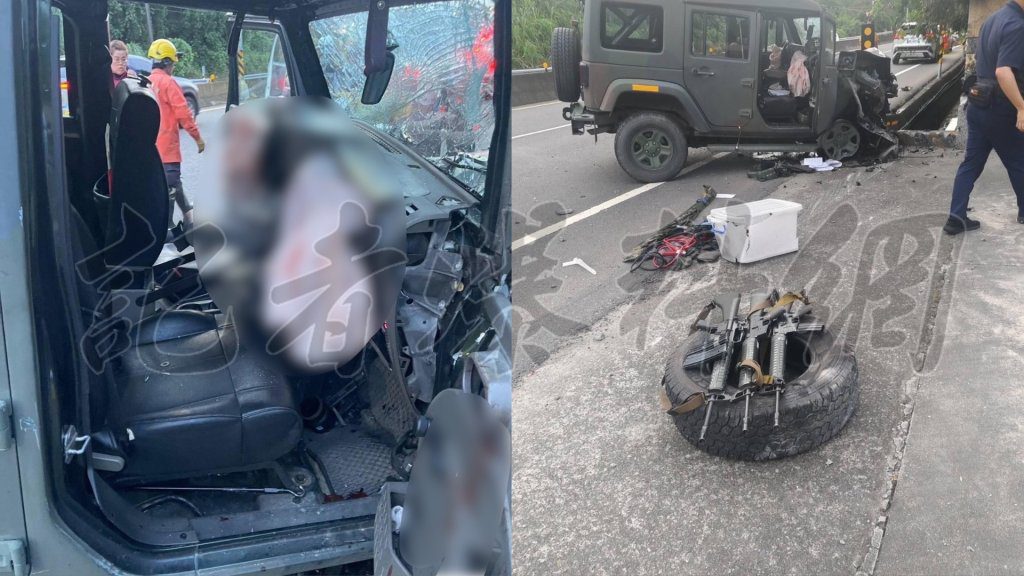 獨／血染安全氣囊！八軍團軍車自撞釀3傷…車門、地墊都沾紅