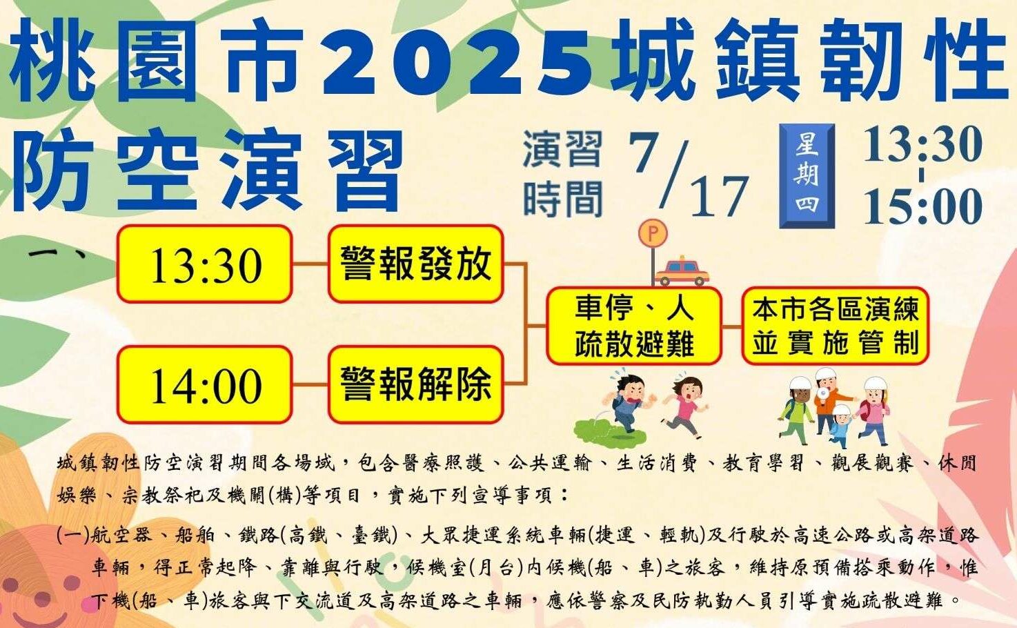 桃園城鎮韌性演習7/17登場 注意事項一次看 桃園城鎮韌性演習7/17登場 注意事項一次看