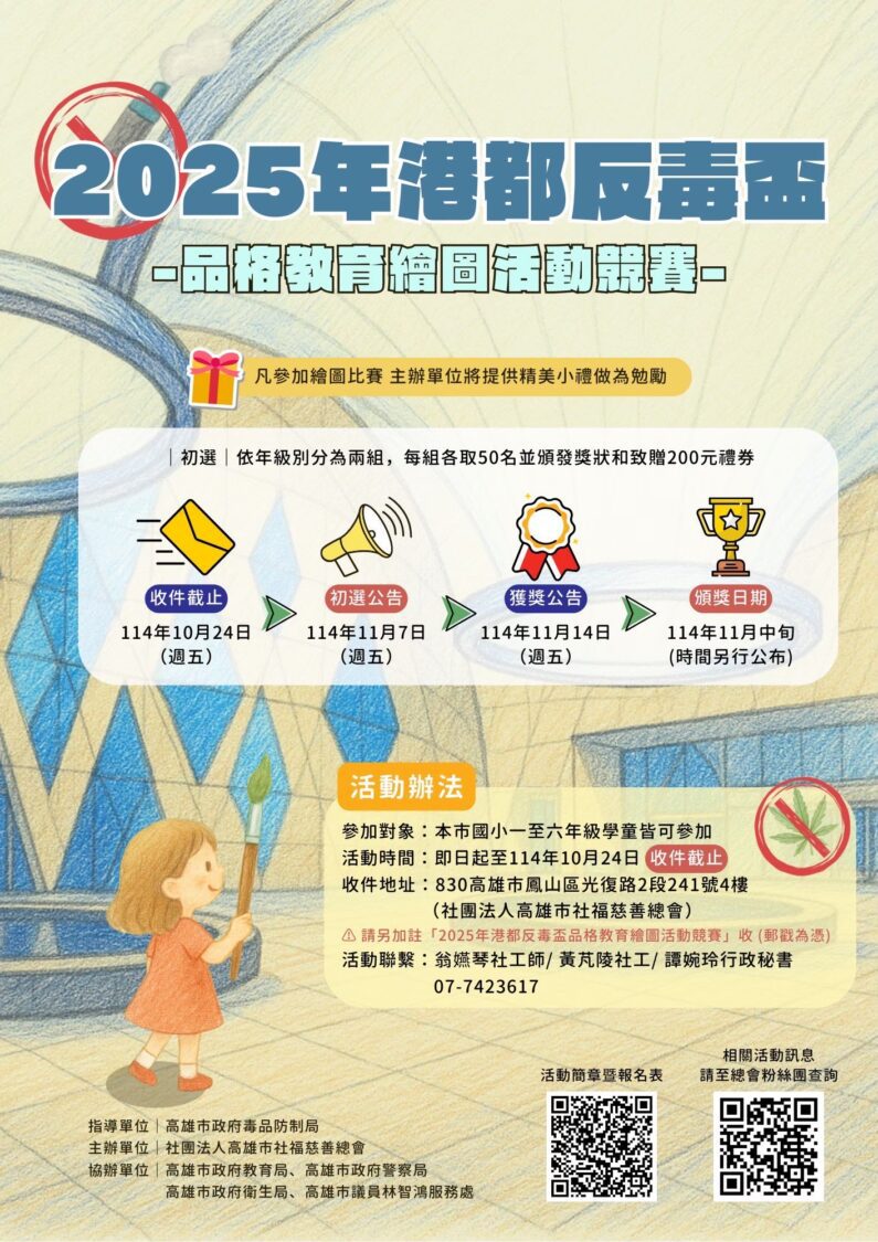 高雄反毒教育向下扎根 毒防局創意繪圖競賽助學童識毒 高雄反毒教育向下扎根 毒防局創意繪圖競賽助學童識毒