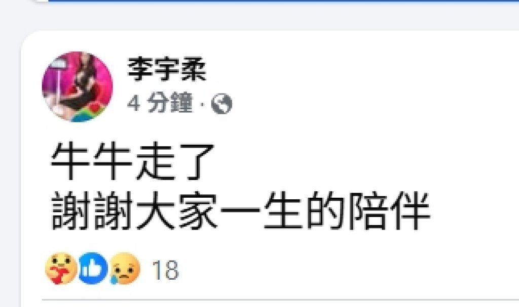 心碎告別!「牛牛走了」 《戲說》李宇柔15歲罕病兒睡夢中離世 心碎告別!「牛牛走了」 《戲說》李宇柔15歲罕病兒睡夢中離世