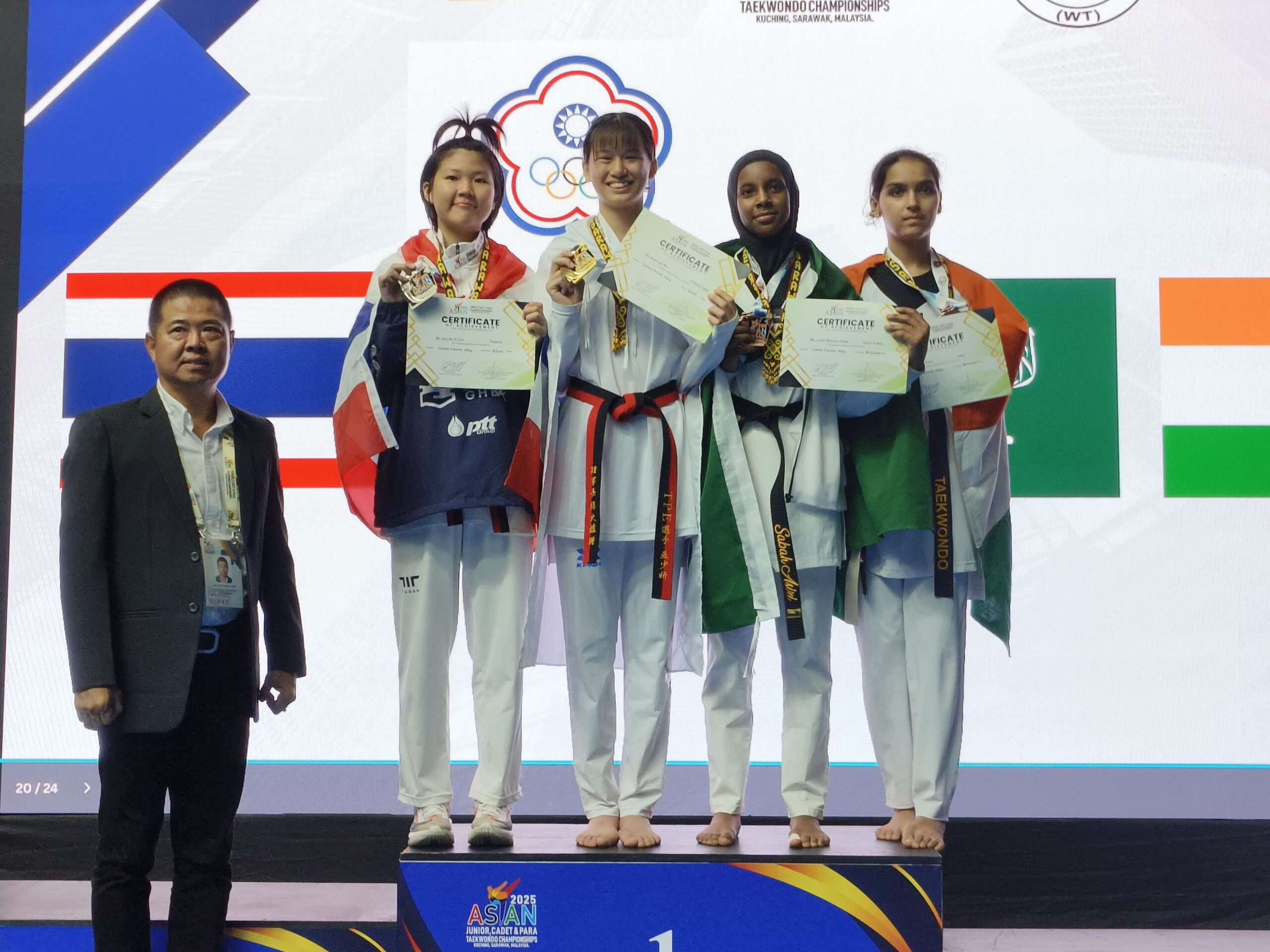 台灣跆拳道界新星！桃園平鎮國中巫少妍達成金牌大滿貫壯舉