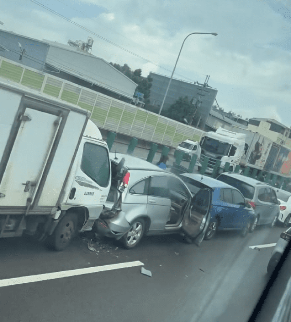 未保持安全距離釀禍！　國道1號台中路段7車追撞