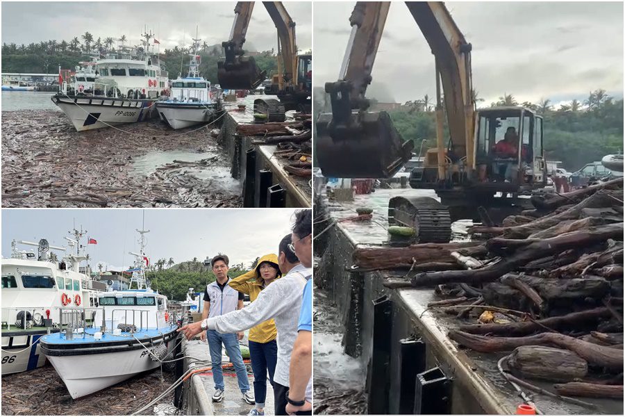 影音/連日大雨+西南風 東部海域充斥漂流木